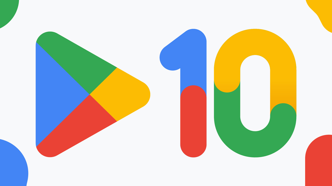 The new Play Store logo on the occasion of its 10th anniversary